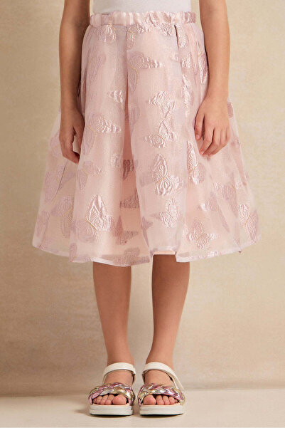 REDTAG تنورة جاكار بطبعة فراشات أرجوانية للبنات