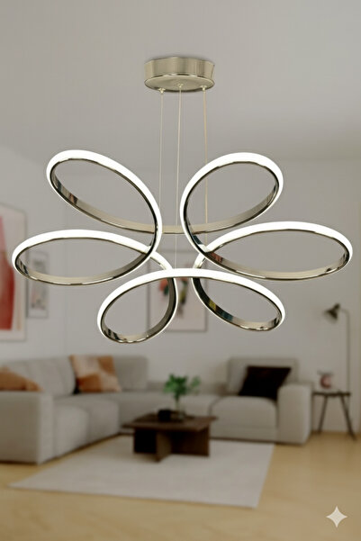 RSCOLLECTIONS Papatya Modern Sarkıt Led Avize Kumandasız Krom