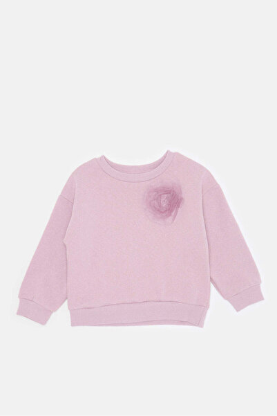 REDTAG Infant Girls Mauve Embellished Sweatshirt