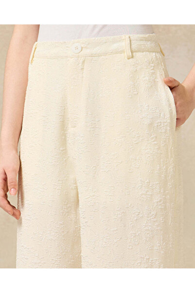 REDTAG Senior Girls White Jacquard Trouser