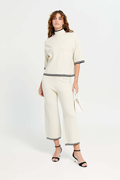 REDTAG Women Beige Solid Wide Leg Pants