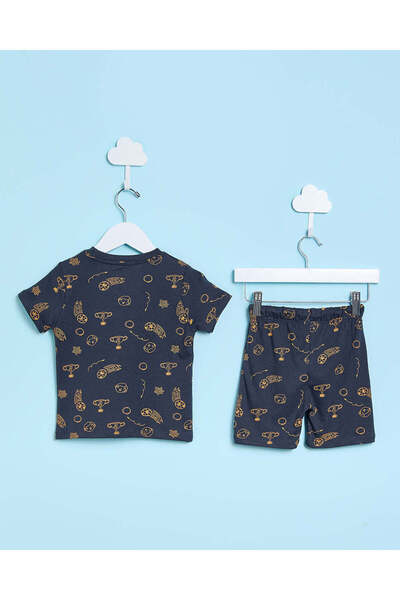 REDTAG Infant Boys Charcoal Printed Pyjama Set (2 Piece)