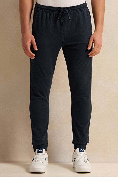 REDTAG Men Navy Twill Joggers