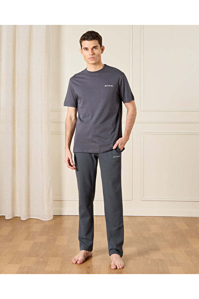 REDTAG Men Charcoal Pyjama Set (2 Piece)