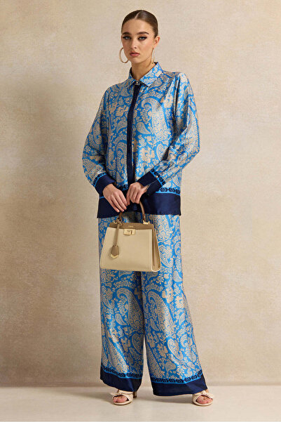 REDTAG Women Blue Printed Pants