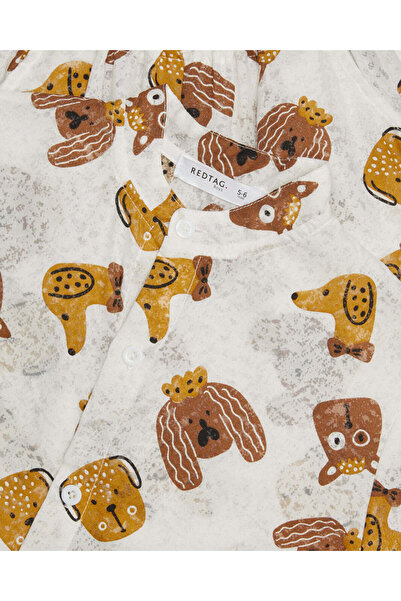 REDTAG Boys White Printed Casual Set (2 Piece)