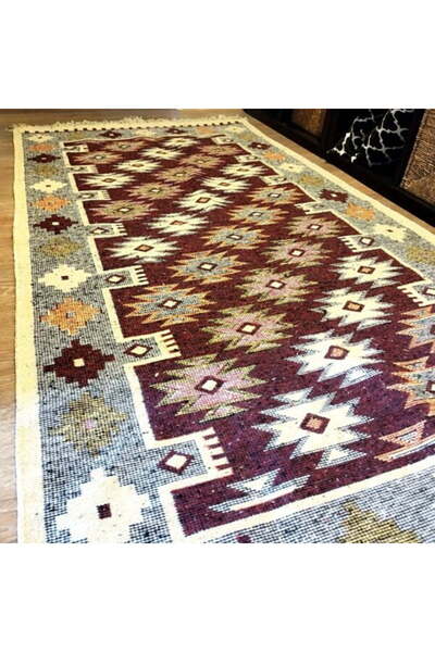 OEM Traditional woven double-sided rug, size 80 x 125 cm, brown and cream