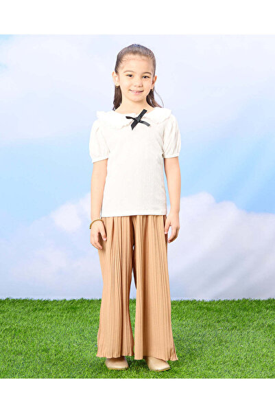 REDTAG Girls Beige Crinkle Trousers