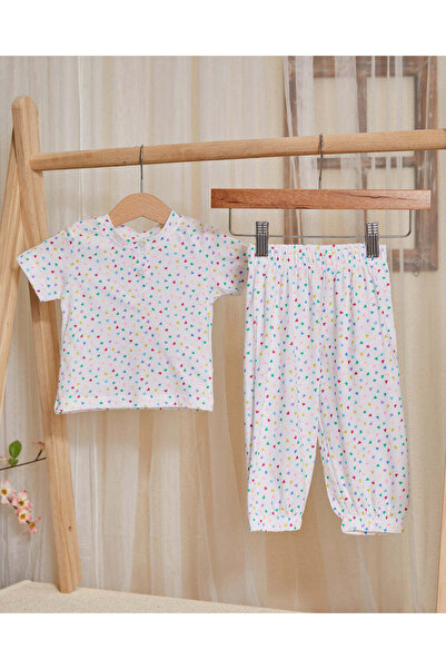 REDTAG Infant Girls White Printed Set (2 Piece)