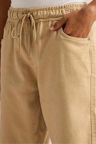 REDTAG Men Beige Denim Shorts