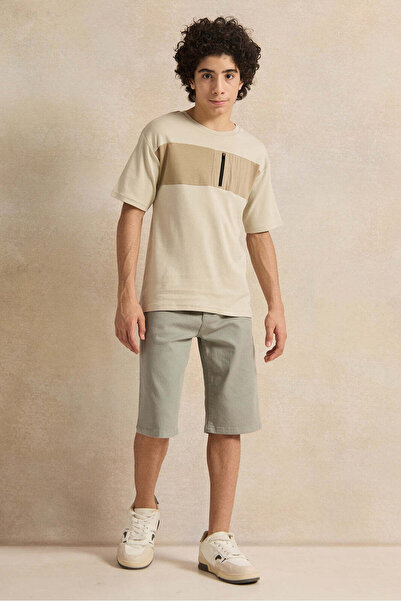 REDTAG Senior Boys Grey Chino Shorts