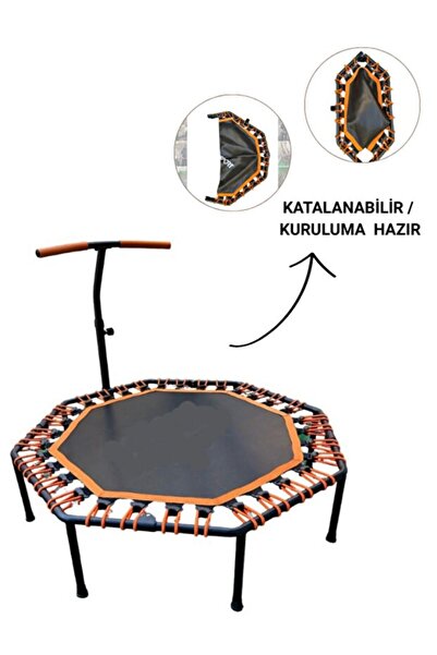 CKSPOR LUXURY Sekizgen Katlanabilir Trambolin (Turuncu) – Ev Tipi Katlanır Zı...