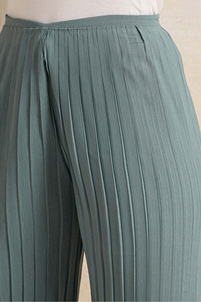 REDTAG Women Blue Pleated Trousers