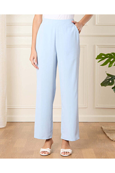 REDTAG Women Blue Wide Leg Trouser