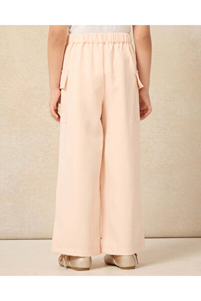 REDTAG Girls Pink Solid Patch Pocket Pants