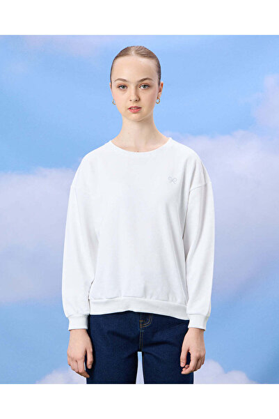 REDTAG Senior Girls Navy And White Sweatshirt Set (Pack of 2)