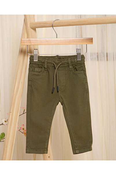 REDTAG Infant Boys Olive Pull On Chino Pants