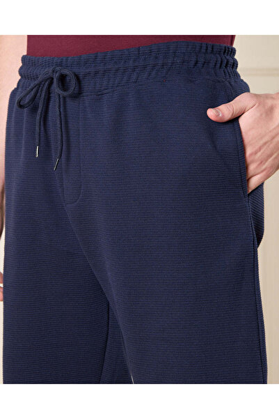 REDTAG Men Navy Ottoman Lounge Shorts