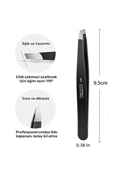 SİNKA Cımbız Düz Siyah Bileyli Geniş Ağızlı