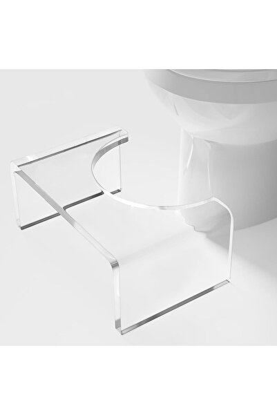 Slasa Clear Acrylic Toilet Stool Set of 2 – 25x40x17.8 cm Squat Bathroom Stool