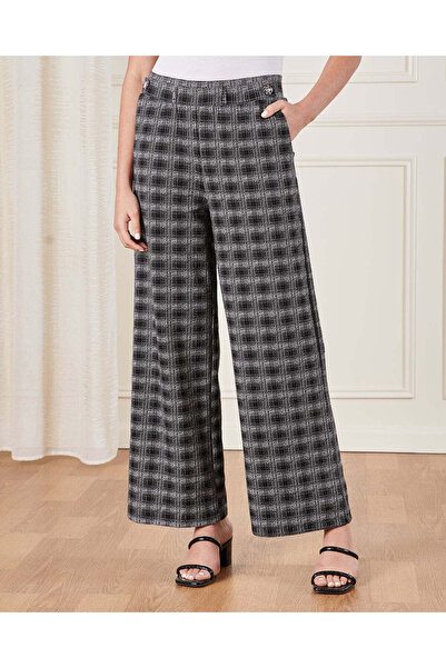 REDTAG بنطلون نسائي أسود منقوش