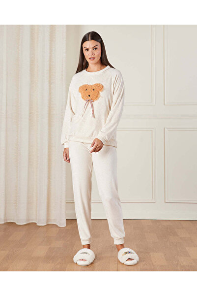 REDTAG Women Ivory Embroidered Pyjama Set (2 Piece)