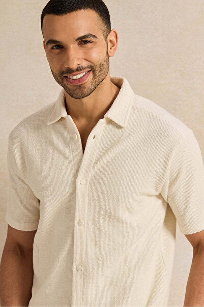 REDTAG Men Beige Lounge T Shirt