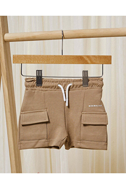 REDTAG Infant Boys Cream Sweatshirt And Short Set (2 Piece)