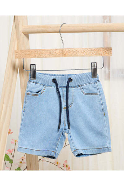 REDTAG Infant Boys Blue Pull On Denim Shorts
