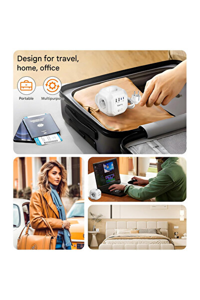 STARYAR Prelungitor Cub 4 Prize + 2 USB-A & 2 USB-C PD 35W, 4000W, 2m, Alb