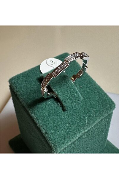 ela jewelry خاتم من الفولاذ الفضي اللون مرصع بالأحجار الكريمة