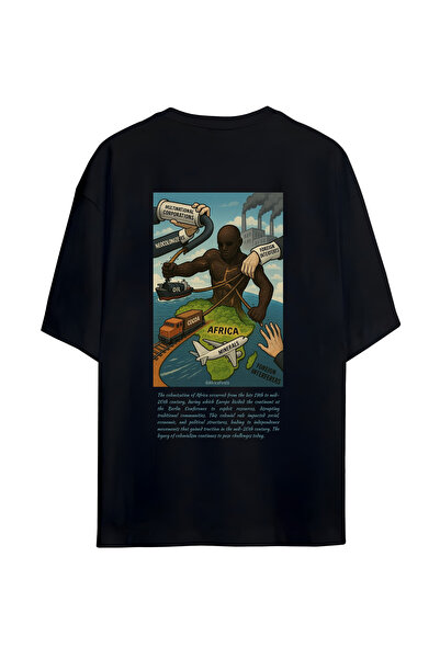 GraffTee تي شيرت قطني للجنسين من أفريقيا قصة فضفاضة