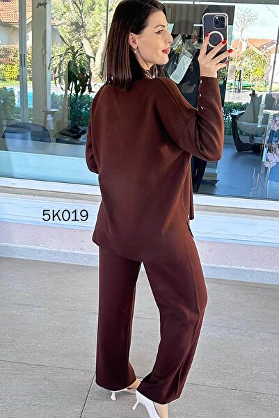 İnce Topuk Button Detail Knitwear Set 5K019