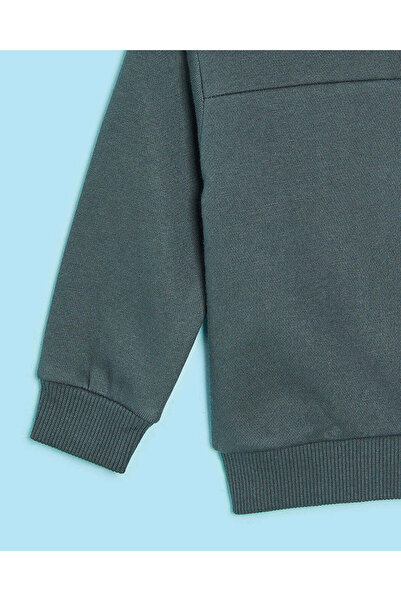 REDTAG Infant Boys Green Half Zip Sweatshirt