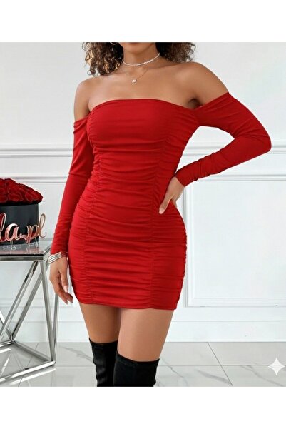 JANES    Women's Long Sleeve Off-The-Shoulder False Sleeve Smocked Sandy Shor...