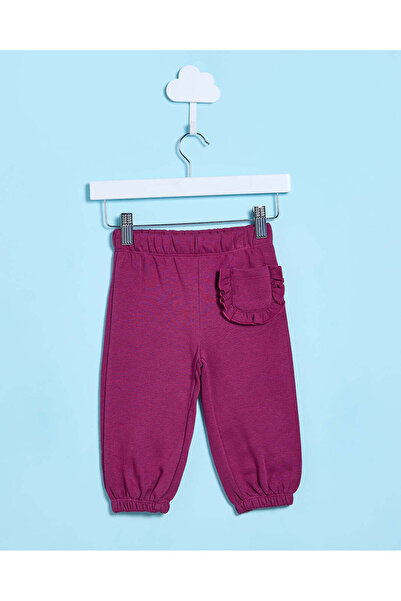 REDTAG بنطلون رياضي سادة بلون عنابي للبنات الرضع