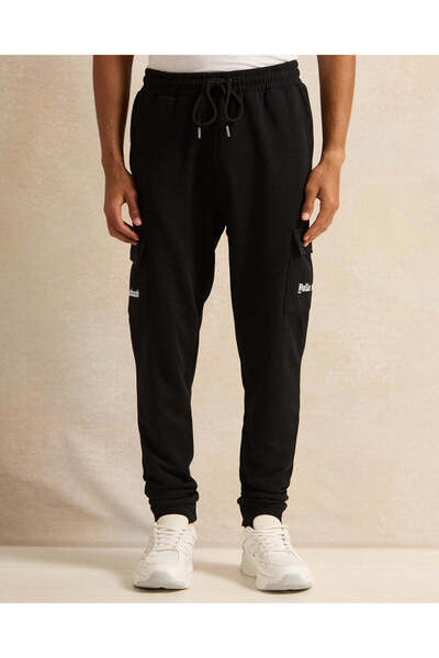 REDTAG Men Black Cargo Active Pants