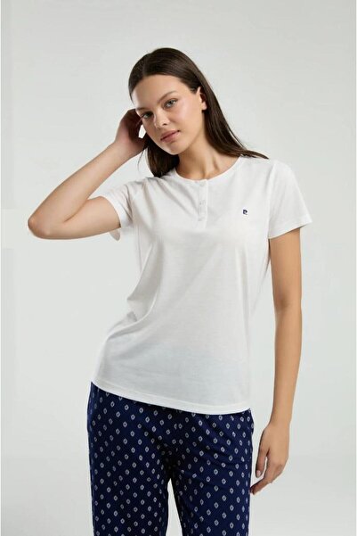Pierre Cardin 8953 Kadın Yarım Kollu Yarım Düğmeli Pijama Takım