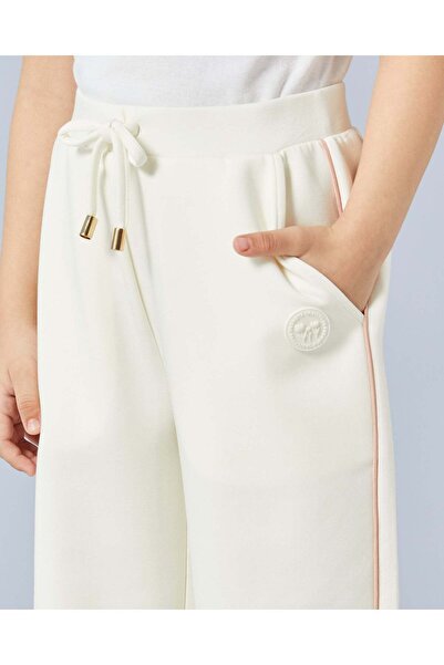 REDTAG Girls White Wide Leg Active Track Pants