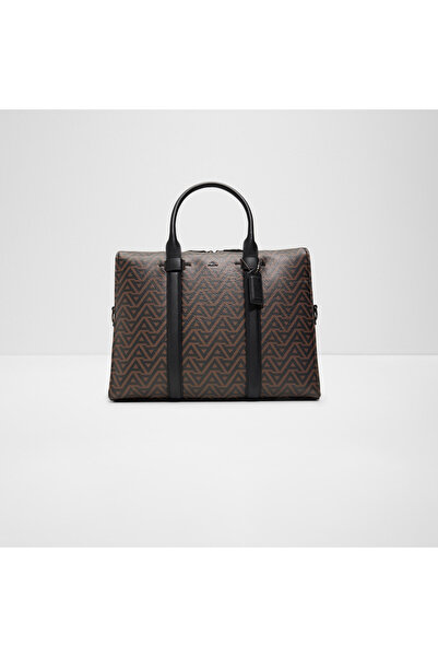 Aldo Brugu Double Handle Laptop Bag with Zipper and Detachable Strap