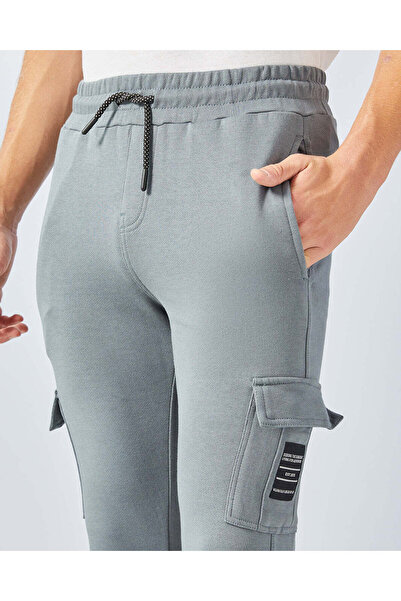 REDTAG Senior Boys Blue Cargo Pocket Track Pants