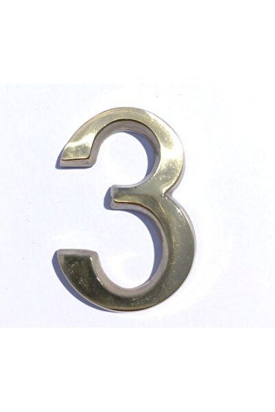 ICON TOOLS Apartment Number Icon Tools, Brass, Gold, 50mm, Digit 3