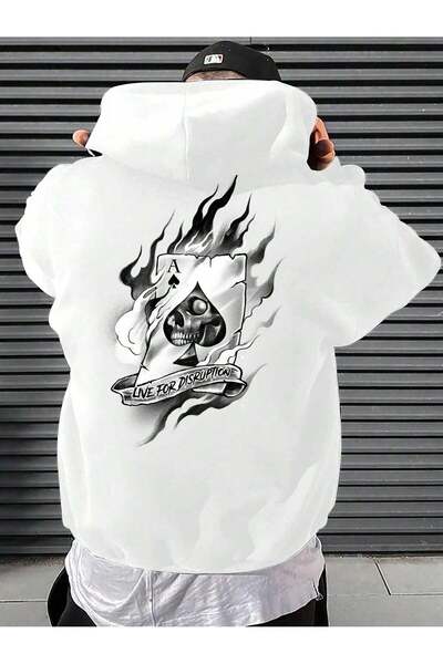 ZEMLİYA Мъжка суитшърт с качулка и DTF печат