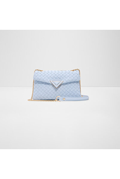 Aldo حقيبة كروس بودي منسوجة ناعمة الملمس مع قفل بقلاب وحزام سلسلة