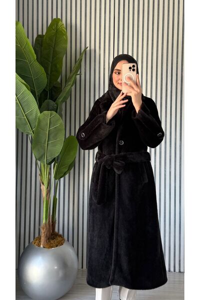 Molly Nelly Women's Angora Fur Soft Long Coat