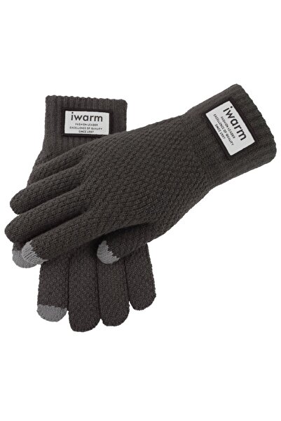 Iwarm men's touchscreen gloves, wool, gray, ST0007