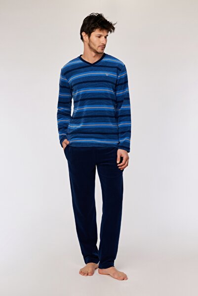 Woody Pijama Takımı-Mvl - 943 Velvet Polar Strpe 1