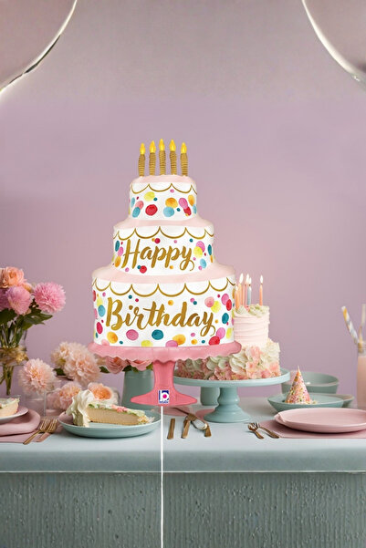Le Mabelle Multi-Colored Cake Model Birthday Balloon