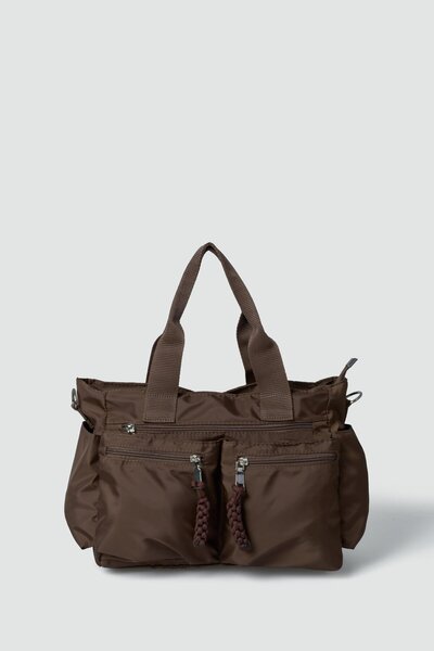 Shule Bags Bones Multi-Compartment Hand and Shoulder Bag Brown