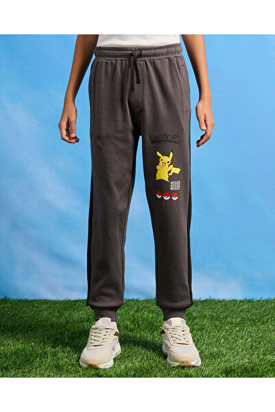 REDTAG Senior Boys Grey Pokemon Print Active Pants